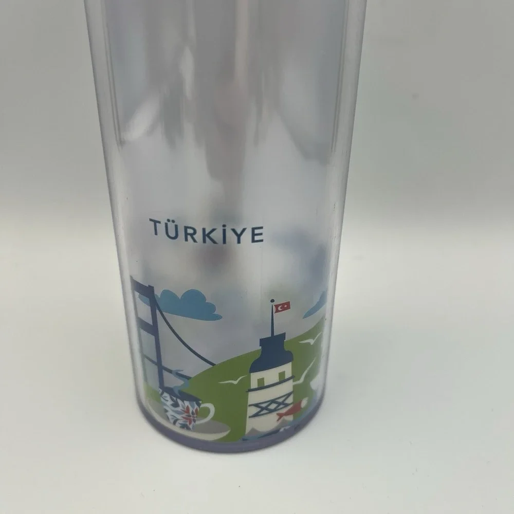 16oz Starbucks Turkey Turkiye  Tumbler City Series Blue‎ Plastic 473ml Türkiye